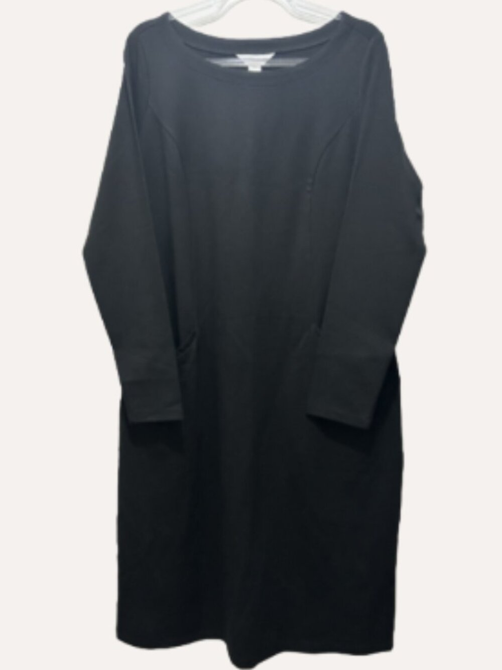 Christopher & Banks Black Long Sleeve Dress with Pockets Size L